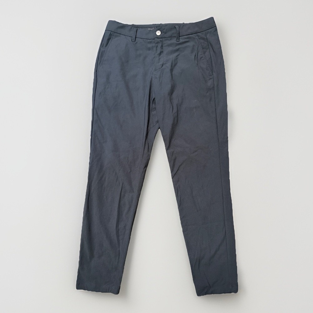 Primo Pants‎ Mens 32x28 Gray Performance Stretch Trousers Modern Ankle Zip Golf